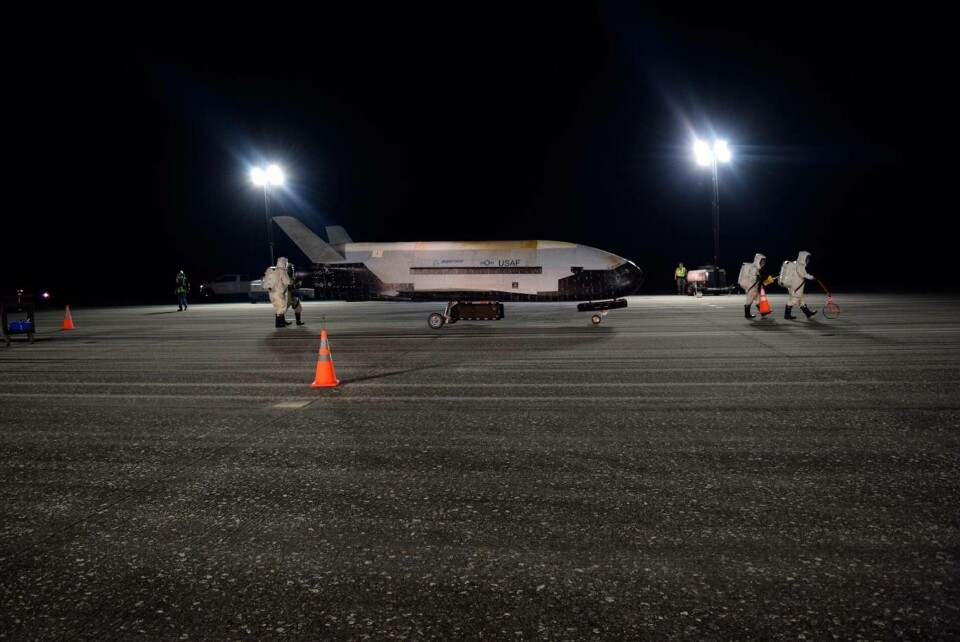 X-37B landade på Kennedy Space Center efter 780 dygn i luften. Foto: AP X-37B landade på Kennedy Space Center efter 780 dygn i luften. Foto: AP