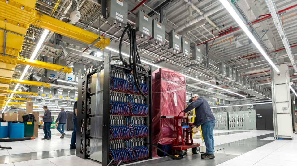 Från installationen av Frontier-systemet. Foto: Carlos Jones/ORNL Från installationen av Frontier-systemet. Foto: Carlos Jones/ORNL