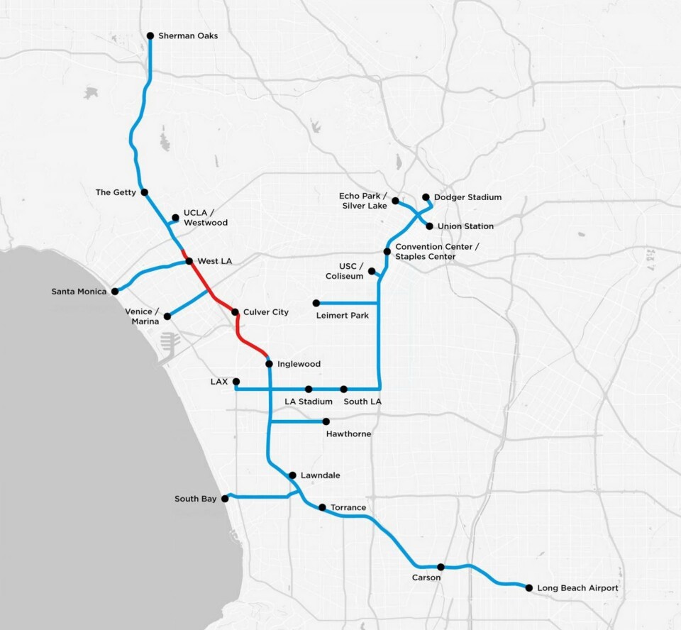 Så här ska tunnelsystemet under Los Angeles, USA, se ut. Foto: Boring Company Så här ska tunnelsystemet under Los Angeles, USA, se ut. Foto: Boring Company
