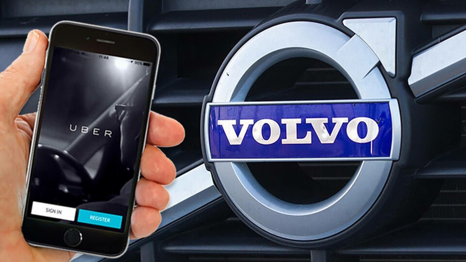 Volvo och Uber miljardsatsar på ett samarbete om självkörande bilar. (Bilden är ett montage) Foto: Alamy Volvo och Uber miljardsatsar på ett samarbete om självkörande bilar. (Bilden är ett montage) Foto: Alamy