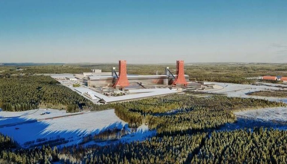 Skiss som visar H2 Green Steels fabrik i Boden. Foto: Press Skiss som visar H2 Green Steels fabrik i Boden. Foto: Press