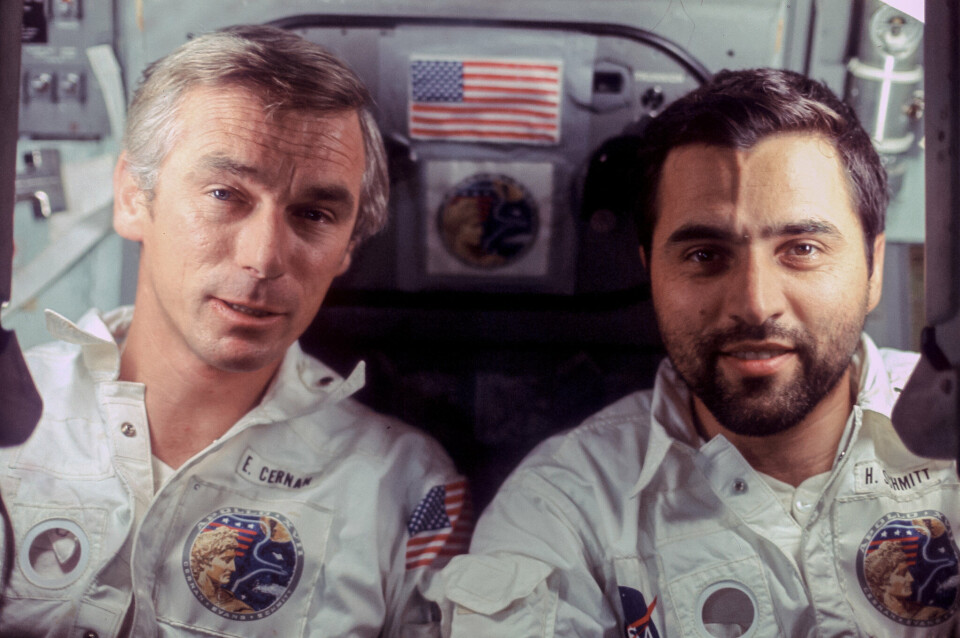 Astronauterna Eugene Cernan och Harrison Schmitt, Apollo 17. Astronauten Ronald Evans ingick också i besättningen. Foto: Nasa Astronauterna Eugene Cernan och Harrison Schmitt, Apollo 17. Astronauten Ronald Evans ingick också i besättningen. Foto: Nasa