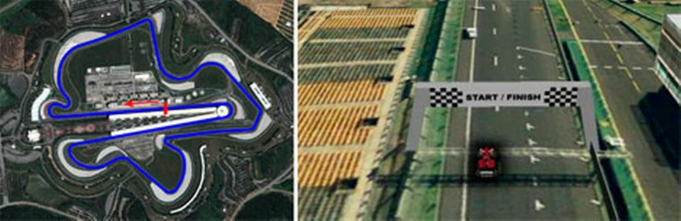 Bilderna av F1-banan Sepang International Circuit i Malaysia från Google Earth har kompletterats med 3-modeller i simulatorn som finns på webben.