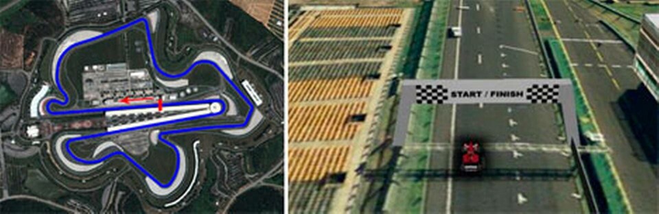 Bilderna av F1-banan Sepang International Circuit i Malaysia från Google Earth har kompletterats med 3-modeller i simulatorn som finns på webben. Bilderna av F1-banan Sepang International Circuit i Malaysia från Google Earth har kompletterats med 3-modeller i simulatorn som finns på webben.