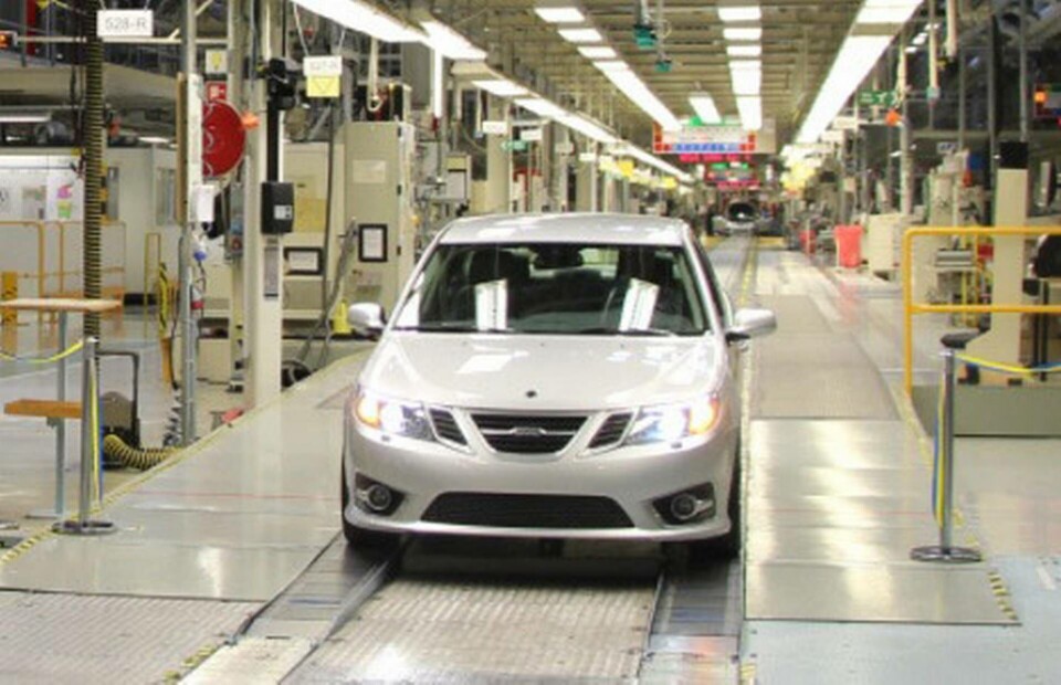 En Saab från Nevs produktion i Trollhättan. Foto: Nevs En Saab från Nevs produktion i Trollhättan. Foto: Nevs