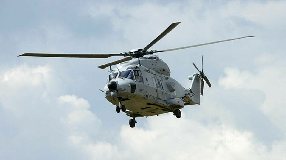 En Helikopter 14 ( HKP 14 ) i luften. Dyr i drift. Foto: TT