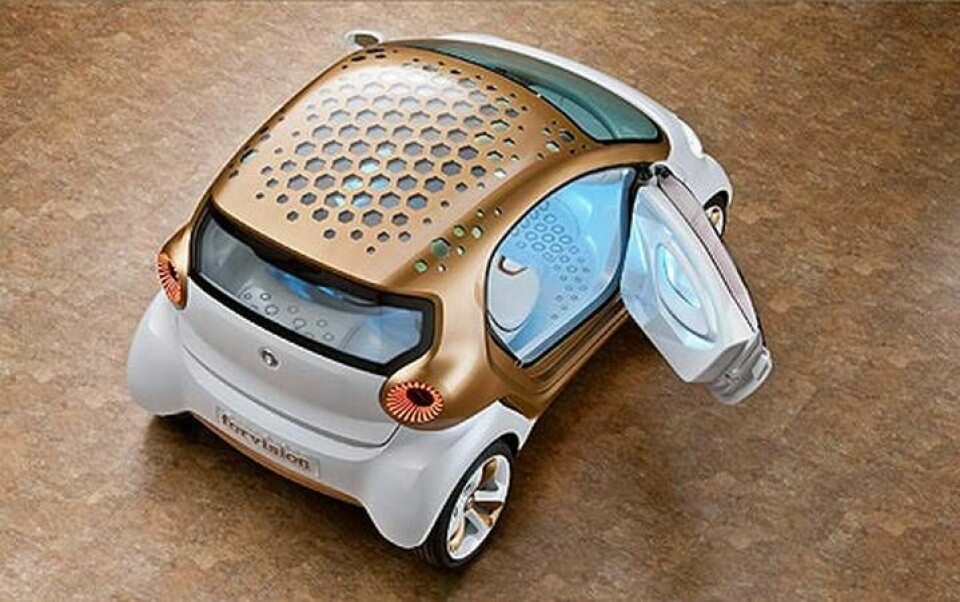 Organiska lysdioder i biltaket ger dagsljus såväl som oled-ljus Foto: Daimler