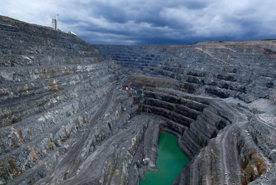 Så här såg dagbrottet ut 2013. Brytningen görs i dag på 490 meters djup under markytan. Foto: Lars deWall Så här såg dagbrottet ut 2013. Brytningen görs i dag på 490 meters djup under markytan. Foto: Lars deWall