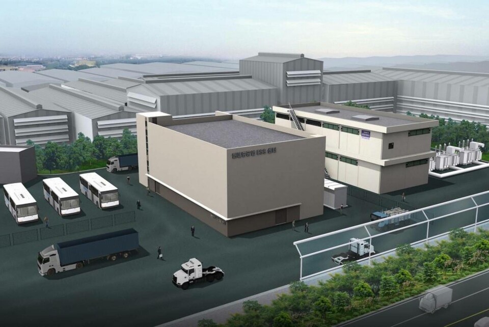 Bilden visar Hyundai Heavy Industries 50 MWh-ESS. Foto: Hyundai Heavy Industries Bilden visar Hyundai Heavy Industries 50 MWh-ESS. Foto: Hyundai Heavy Industries