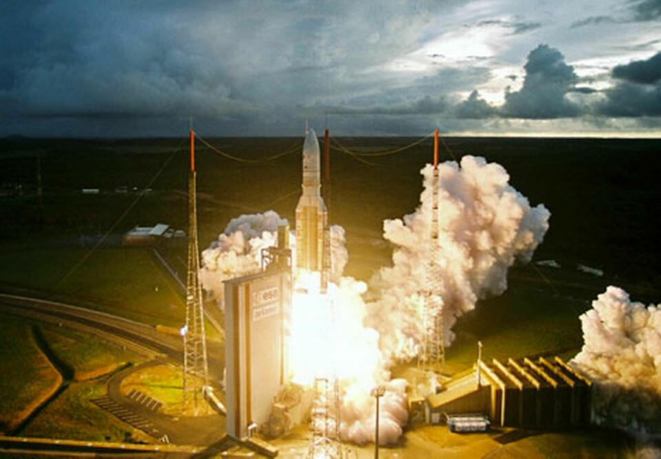 Ariane 5 startar från ESAs rymdbas i Kourou. Foto: ESA