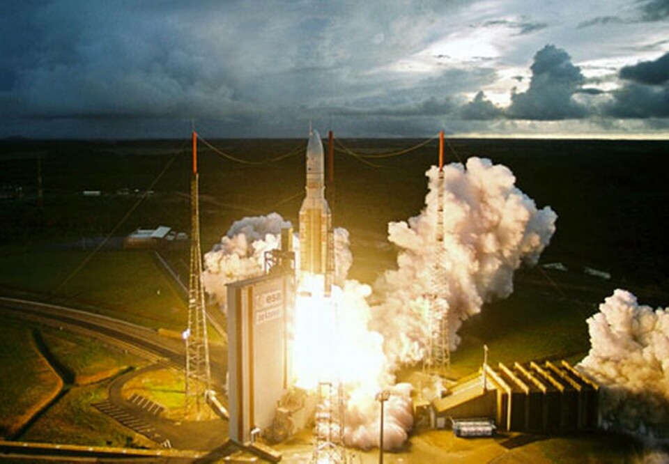 Ariane 5 startar från ESAs rymdbas i Kourou. Foto: ESA Ariane 5 startar från ESAs rymdbas i Kourou. Foto: ESA
