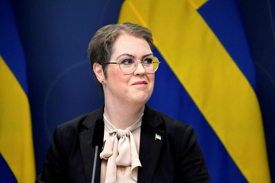 Socialminister Lena Hallengren (S) vill inte att människor ska vara särskilt oroliga för utbrottet av apkoppor. Arkivbild. Foto: Marko Sääväla/TT