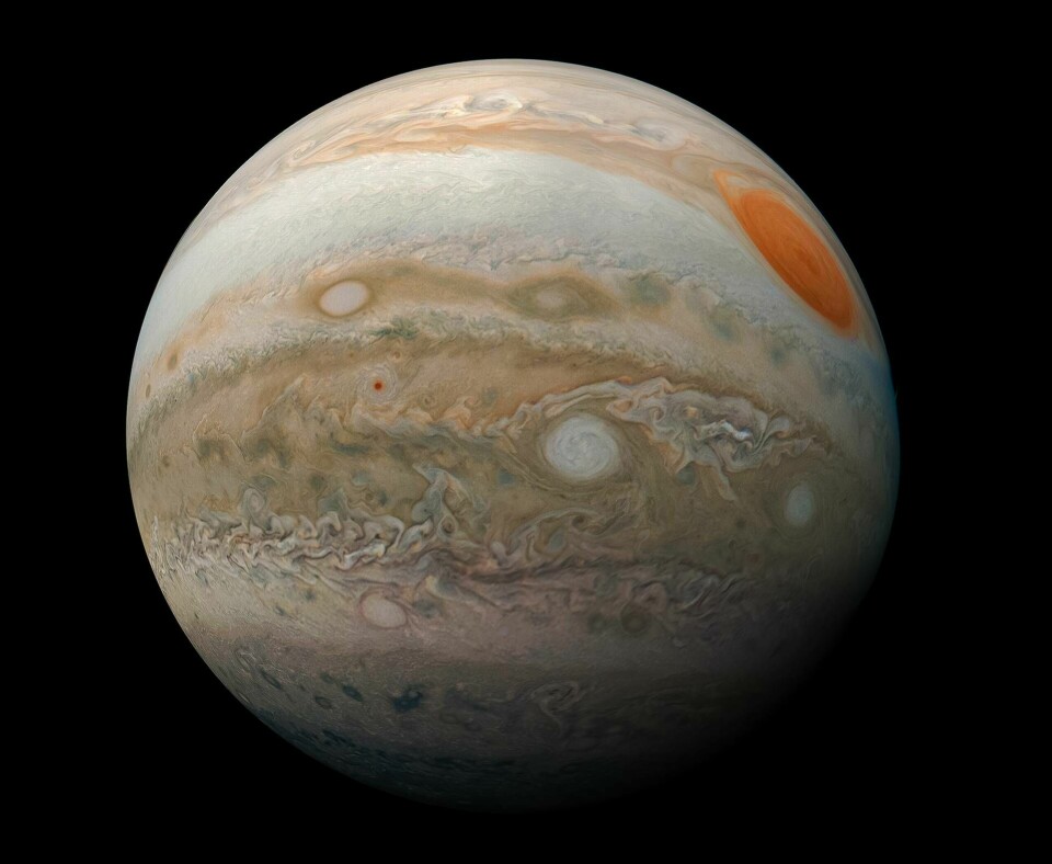 Här är Nasas nya mäktiga bild på Jupiter. Foto: Nasa