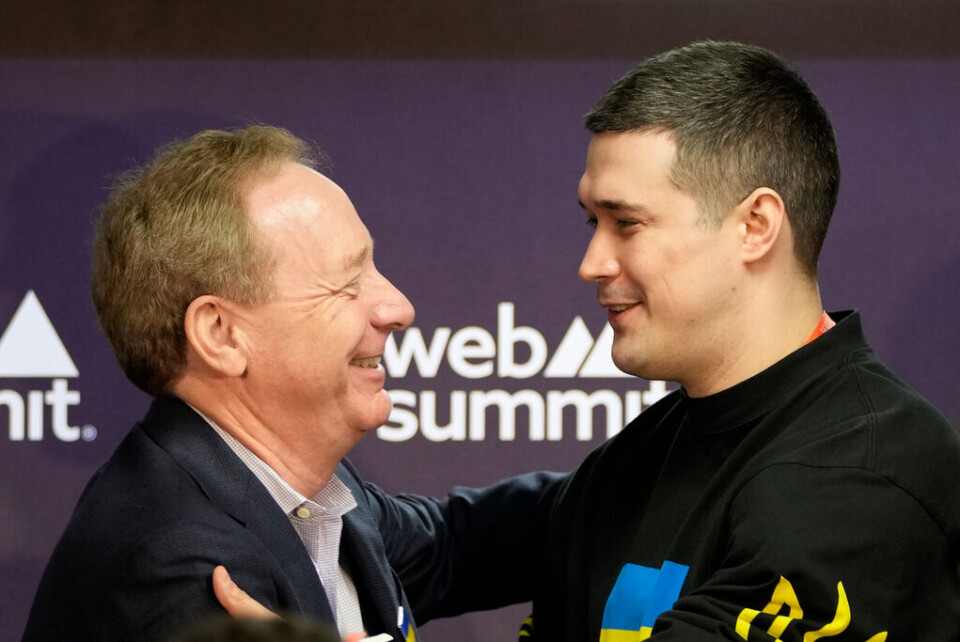Brad Smith, president på Microsoft, och Ukrainas vice premiärminister och minister för digital transformation Mychailo Fedorov. Foto: Armando Franca/AP Brad Smith, president på Microsoft, och Ukrainas vice premiärminister och minister för digital transformation Mychailo Fedorov. Foto: Armando Franca/AP