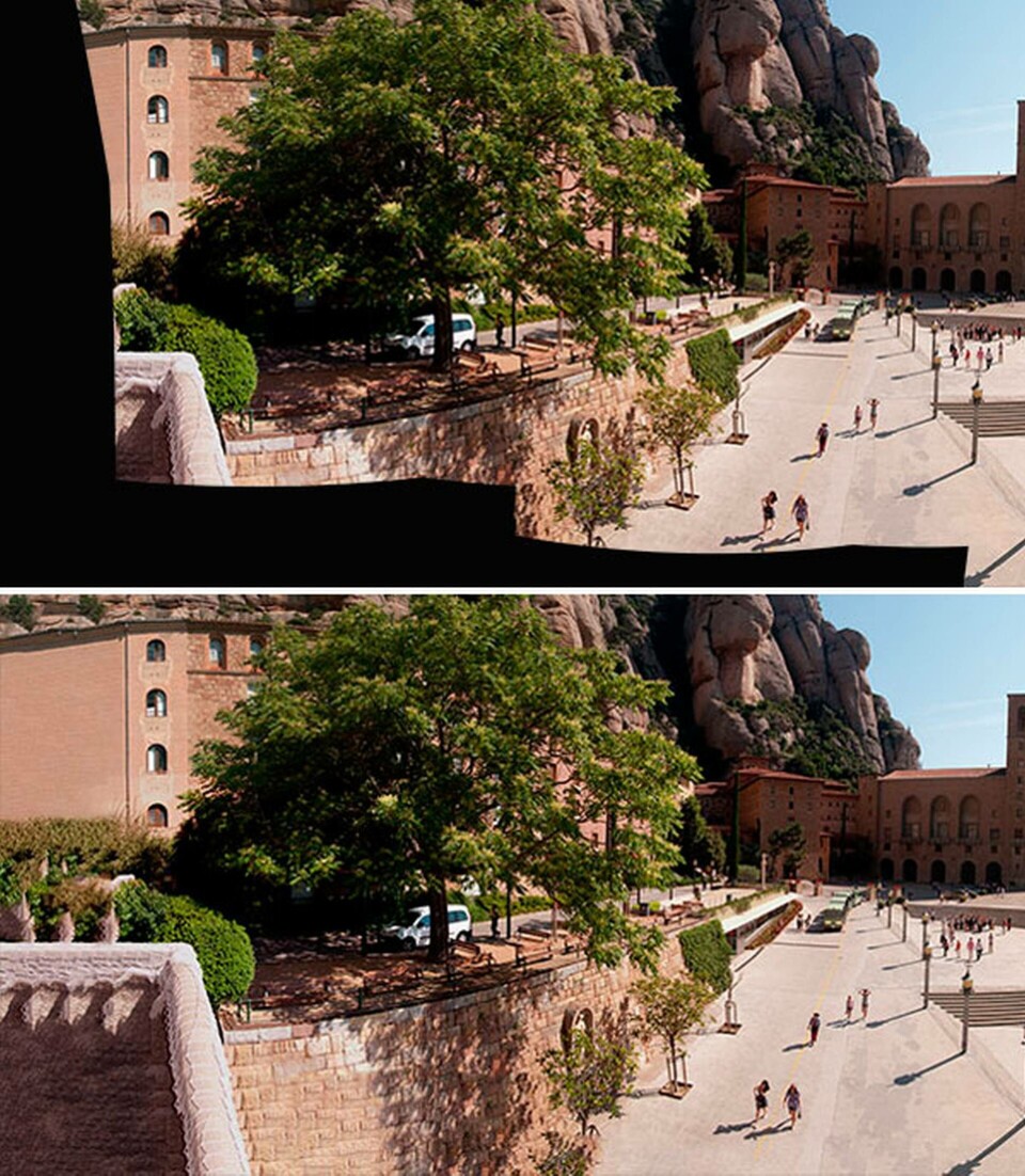 Med funktionen 'Auto Complete' i gratisprogrammet Image Composite Editor 2.0 kan områden som fatts i ett panorama fyllas ut. Foto: Microsoft Med funktionen 'Auto Complete' i gratisprogrammet Image Composite Editor 2.0 kan områden som fatts i ett panorama fyllas ut. Foto: Microsoft