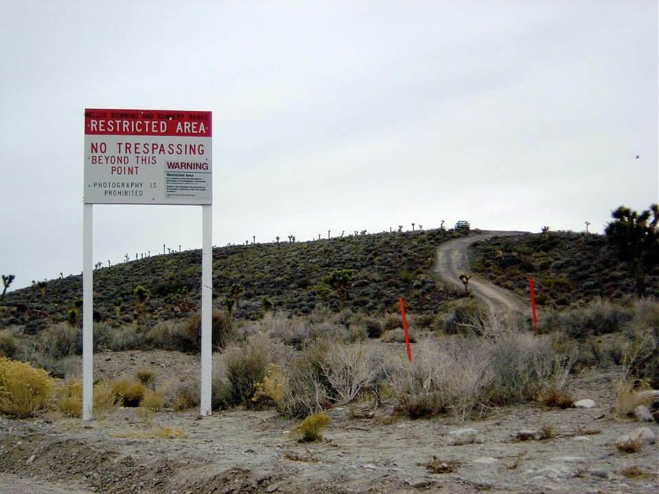 Varningsskylt i närheten av Area 51 i Nevada. Foto: X51/Flickr
