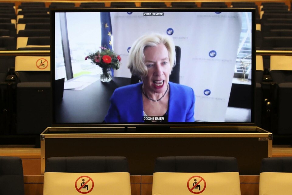 Irländska Emer Cooke är chef för EU:s läkemedelsmyndighet, EMA. Arkivbild. Foto: Yves Herman/AP/TT Irländska Emer Cooke är chef för EU:s läkemedelsmyndighet, EMA. Arkivbild. Foto: Yves Herman/AP/TT
