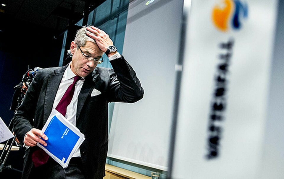 Magnus Hall, vd och koncerchef för Vattenfall presenterar resultatet för tredje kvartalet. En förlust på 19 miljader kronor. Foto: Lars Pehrson / SvD / TT
