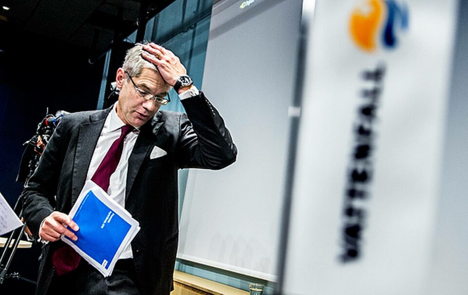 Magnus Hall, vd och koncerchef för Vattenfall presenterar resultatet för tredje kvartalet. En förlust på 19 miljader kronor. Foto: Lars Pehrson / SvD / TT Magnus Hall, vd och koncerchef för Vattenfall presenterar resultatet för tredje kvartalet. En förlust på 19 miljader kronor. Foto: Lars Pehrson / SvD / TT