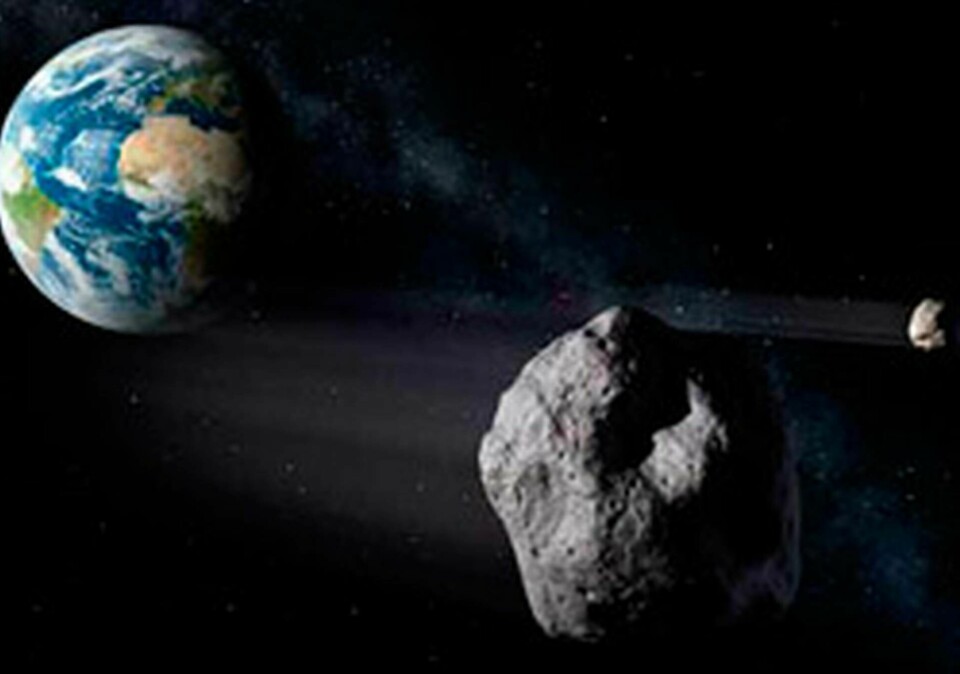 Drygt tre gånger avståndet mellan jorden och månen. Asteroiden 2004 BL86 passerar jorden den 26 januari. Foto: Nasa