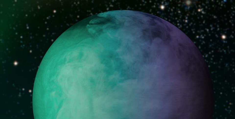 Enligt nya beräkningar är den halva av exoplaneten Kepler-7b som alltid är vänd mot stjärnan Kepler 7 täckt av en stor molnmassa. Foto: NASA Enligt nya beräkningar är den halva av exoplaneten Kepler-7b som alltid är vänd mot stjärnan Kepler 7 täckt av en stor molnmassa. Foto: NASA