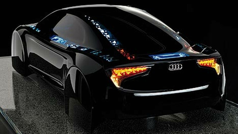 Hundratals oled-trianglar pryder Audis konceptbil. Foto: Audi Hundratals oled-trianglar pryder Audis konceptbil. Foto: Audi