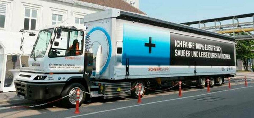 Den elerivna lastbilen ska göra åtta resor per dag i München. Foto: BMW