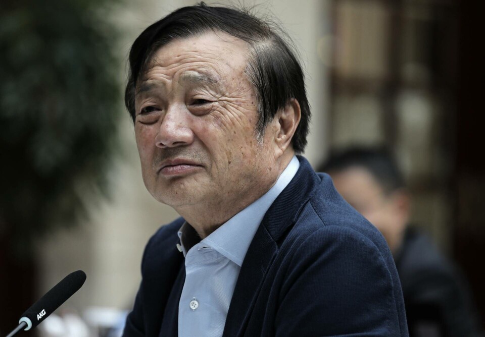 Ren Zhengfei, vd för Huawei Technologies, Arkivbild. Foto: Vincent Yu/AP/TT Ren Zhengfei, vd för Huawei Technologies, Arkivbild. Foto: Vincent Yu/AP/TT