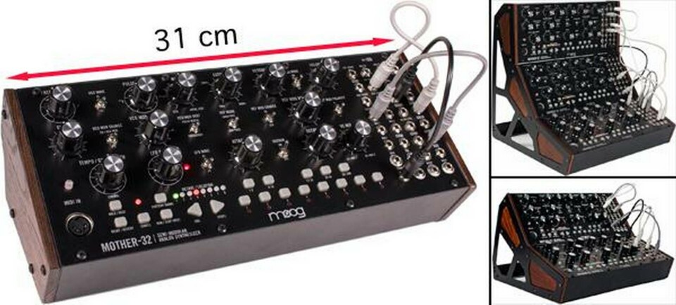 Moog Mother-32 är analog och semi-modulär. För större flexibilitet finns stativ där två eller tre exempelar kan byggas ihop till en enhet. Foto: Moog Music Moog Mother-32 är analog och semi-modulär. För större flexibilitet finns stativ där två eller tre exempelar kan byggas ihop till en enhet. Foto: Moog Music