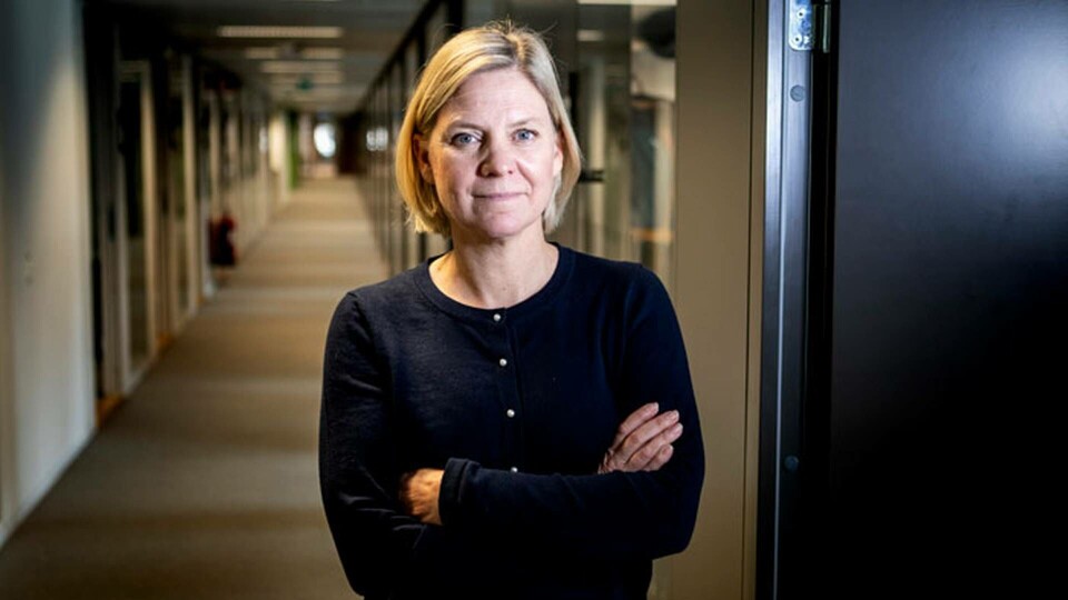 Finansminister Magdalena Andersson (S). Foto: Christine Olsson/TT Finansminister Magdalena Andersson (S). Foto: Christine Olsson/TT