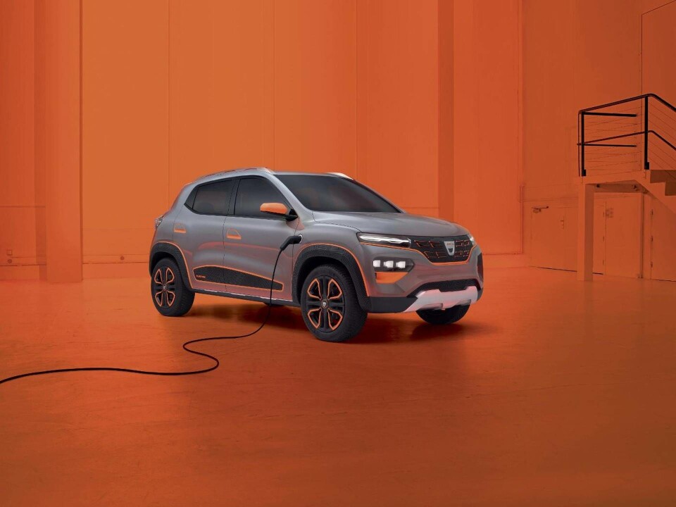 Dacias 'smygvisar' nya elbilen Spring Electric, Exakt hur modellen blir får vi veta först under 2021. Foto: Dacia Dacias 'smygvisar' nya elbilen Spring Electric, Exakt hur modellen blir får vi veta först under 2021. Foto: Dacia