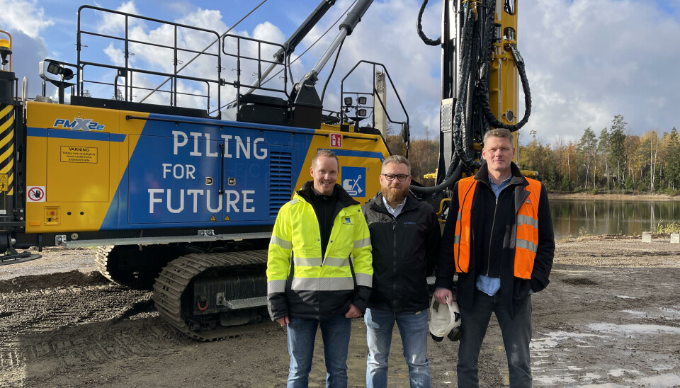 Aarsleff Ground Engineering har investerat i världens första batteridrivna pålkran. Den 65 ton tunga maskinen har utvecklats av finska maskintillverkaren Junttan. Foto: Aarsleff Aarsleff Ground Engineering har investerat i världens första batteridrivna pålkran. Den 65 ton tunga maskinen har utvecklats av finska maskintillverkaren Junttan. Foto: Aarsleff