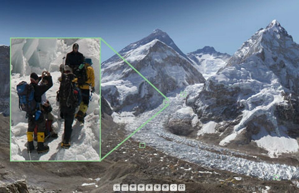 Klättrare på väg att bestiga Mount Everest. Foto: David Breashears Klättrare på väg att bestiga Mount Everest. Foto: David Breashears