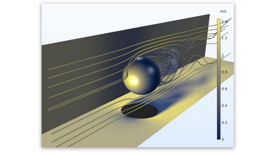 Virvelgatan bakom en sfär simuleras med COMSOL Multiphysics och visualiseras med den nya färgskalan Cividis som är optimerad för personer med defekt färgseende. Virvelgatan bakom en sfär simuleras med COMSOL Multiphysics och visualiseras med den nya färgskalan Cividis som är optimerad för personer med defekt färgseende.