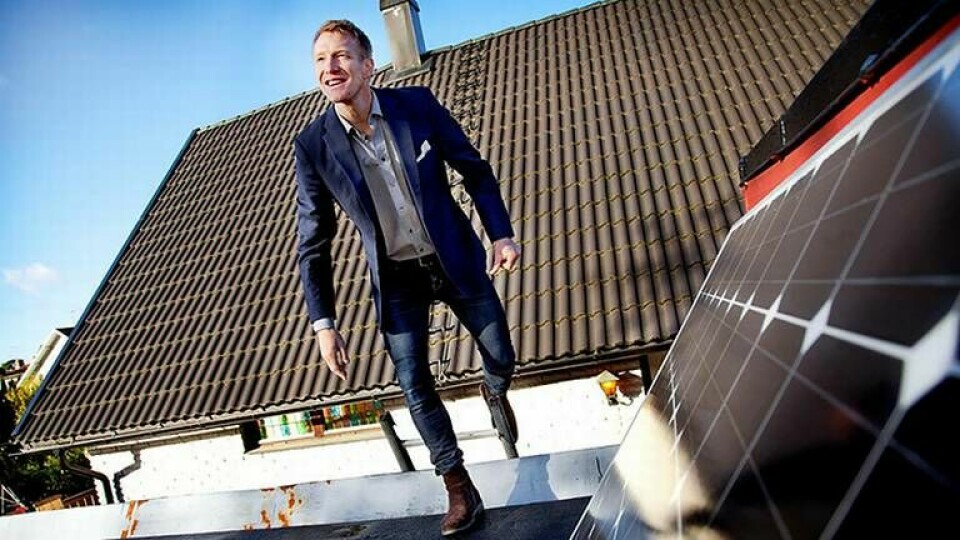 Huset i Eskilstuna har solceller på taket. Men Daniel Kulins erfarenheter från att söka solcellsbidrag är inte positiva. Foto: Jörgen Appelgren