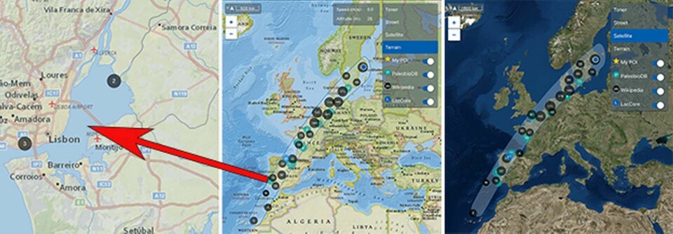 Kartan över flygrutten kan fås i olika versioner som alla kan zoomas in. Foto: Flyover Country Foto: Flyover Country