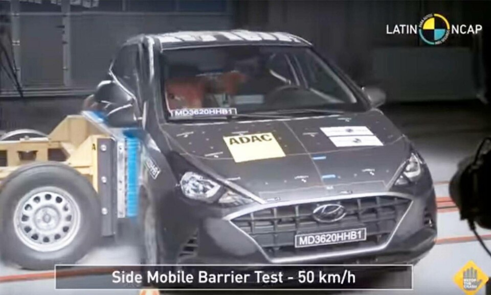 Hyundai HB20 gick från fyra stjärnor till en. Hur gick det till? Foto: Latin NCAP Hyundai HB20 gick från fyra stjärnor till en. Hur gick det till? Foto: Latin NCAP