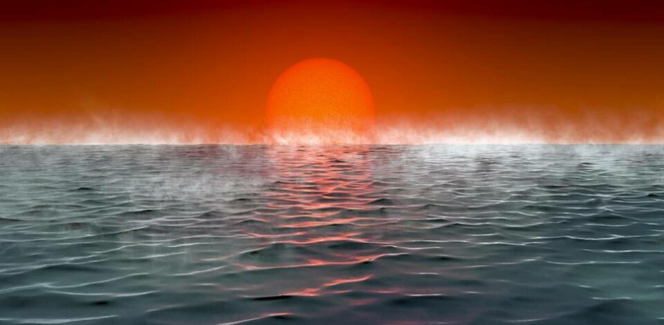 Hycean-planeter kan vara upp till 2,6 gånger större än jorden, med en atmosfär som ligger nära 200 grader. Foto: University of Cambridge Hycean-planeter kan vara upp till 2,6 gånger större än jorden, med en atmosfär som ligger nära 200 grader. Foto: University of Cambridge
