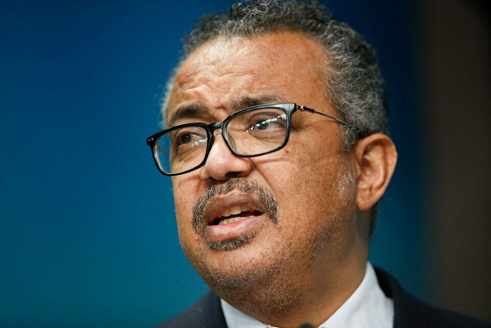 WHO:s generaldirektör Tedros Adhanom Ghebreyesus. Arkivbild. Foto: Johanna Geron/AP WHO:s generaldirektör Tedros Adhanom Ghebreyesus. Arkivbild. Foto: Johanna Geron/AP
