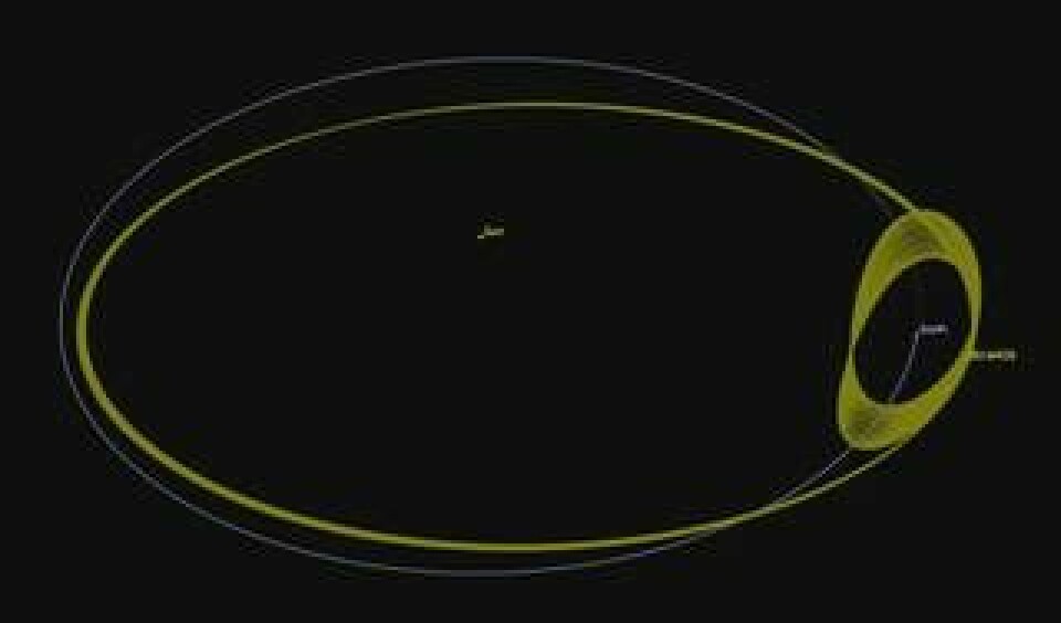 Asteroiden 2016 HO3 ligger i en omloppsbana kring jorden. Foto: Nasa/JPL-Caltech
