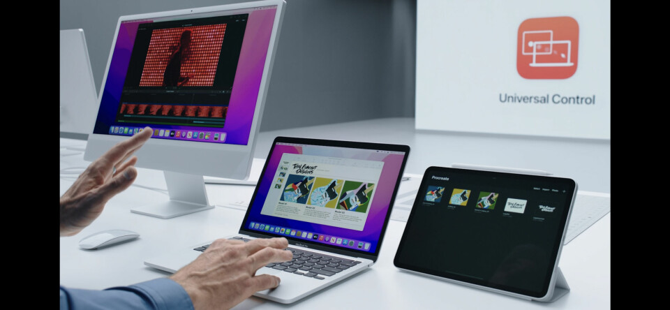 Dra och släpp filer mellan Apple-enheter med endast en uppsättning mus och tangentbord. Foto: Apple