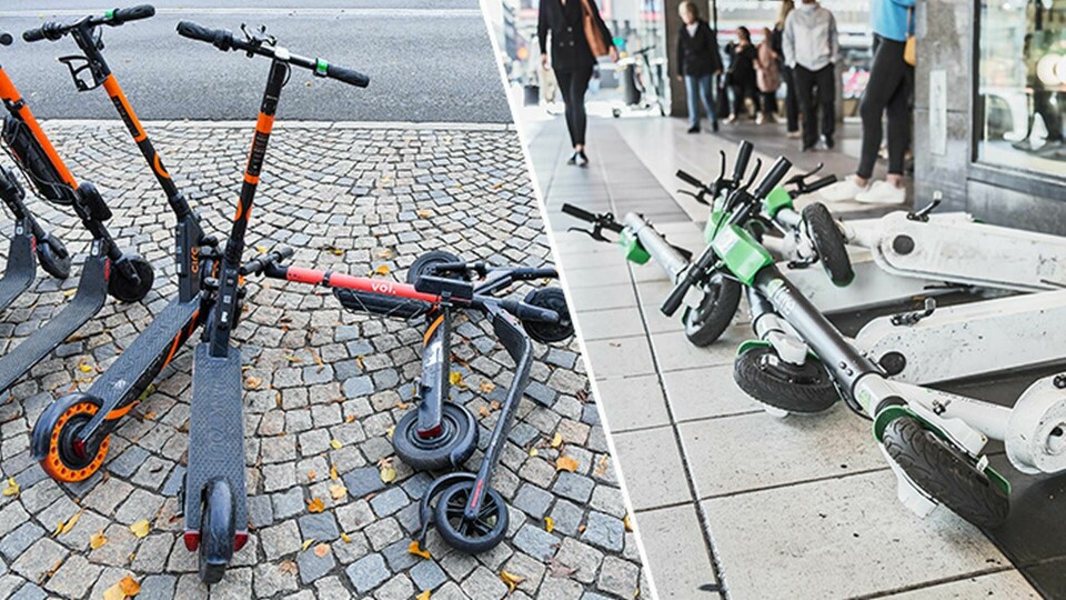 Stockholm kommer att fortsätta att köra bort felparkerade elsparkcyklar inom överskådlig framtid. Foto: TT