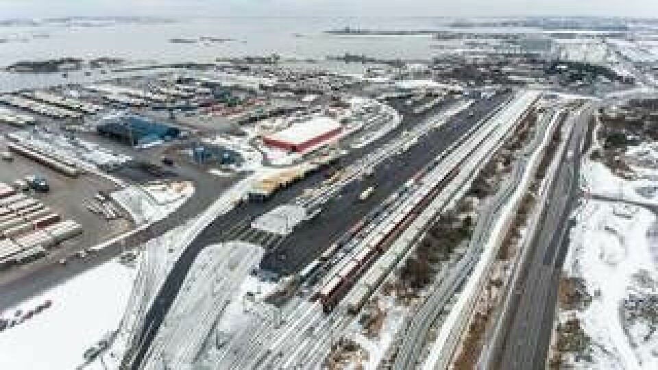Den nya kombiterminalen ska få en maxkapacitet på 20 tåg och 200 lastbilar per dygn. Foto: Göteborgs hamn