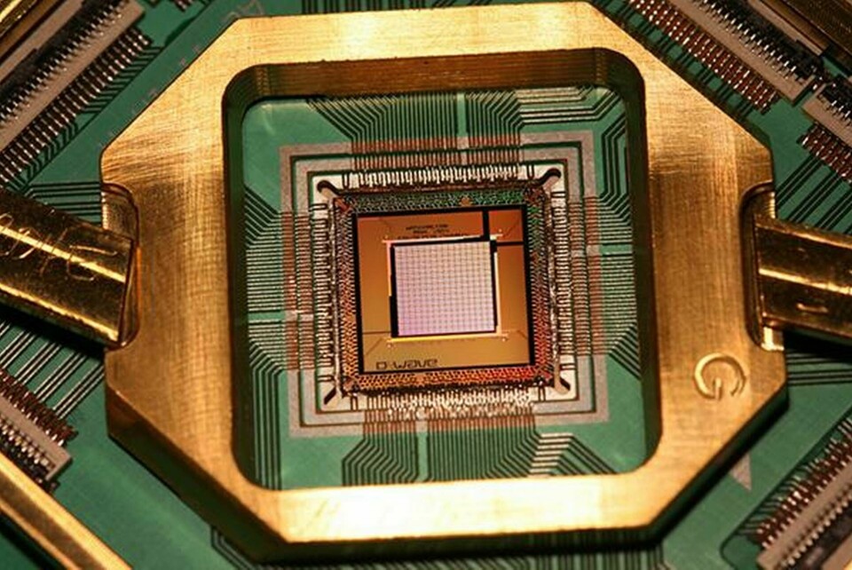 Den mest kraftfulla kvantdatorkretsen från D-Wave har drygt 1 000 kvantbitar och används bland annat av Googles forskare. Foto: D-Wave