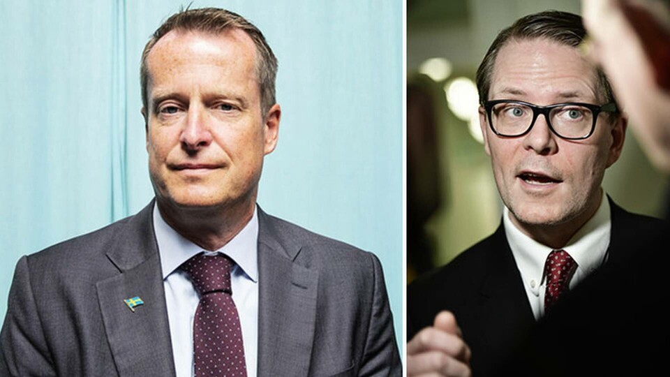 Från vänster: Anders Ygeman (S), energi- och digitaliseringsminister. Bredvid honom Lars Hjälmered (M). Foto: TT Från vänster: Anders Ygeman (S), energi- och digitaliseringsminister. Bredvid honom Lars Hjälmered (M). Foto: TT