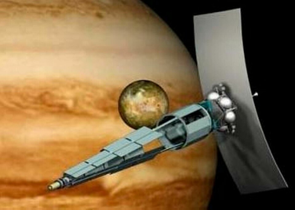 En tänkt färd till planeten Jupiter med atomdriven raket