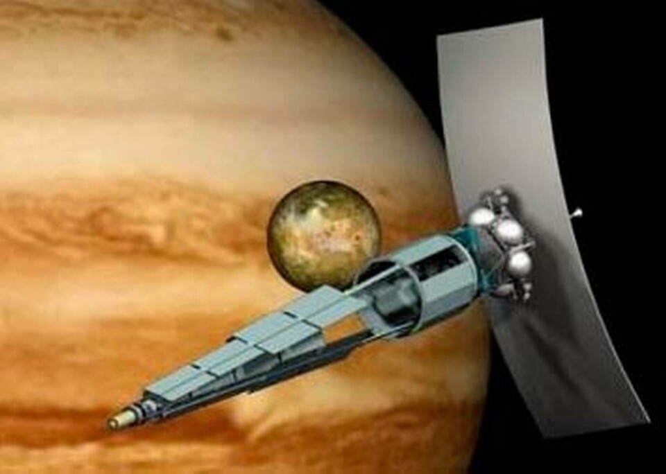 En tänkt färd till planeten Jupiter med atomdriven raket En tänkt färd till planeten Jupiter med atomdriven raket