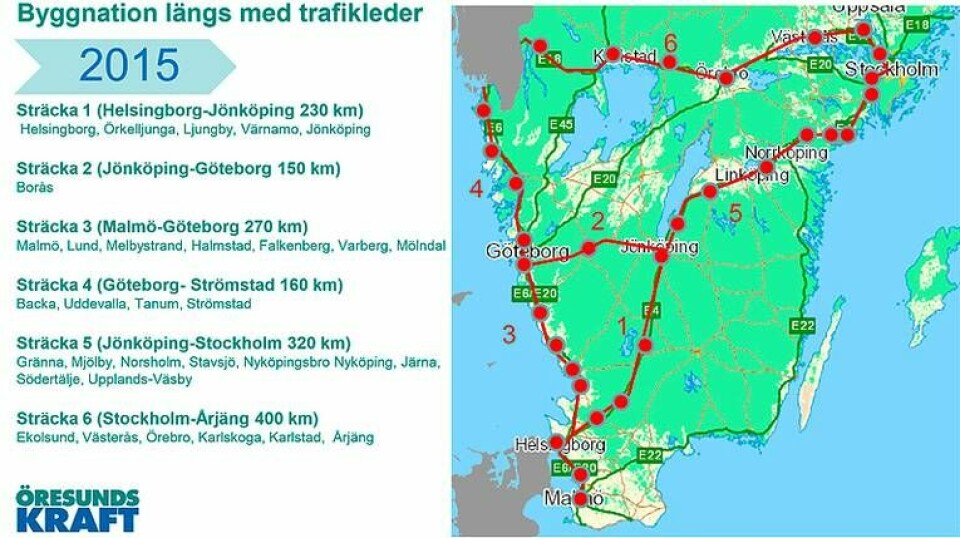 Karta: Här byggs Sveriges nya snabbladdare