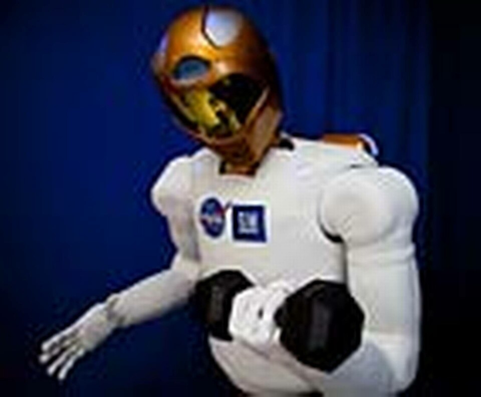 Rymdrobot med batteripaket på ryggen. Rymdrobot med batteripaket på ryggen.