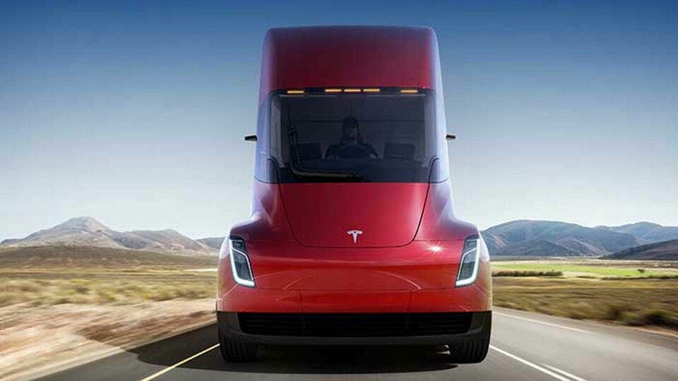 Produktionen av Tesla semi är tänkt att dra igång 2019. Foto: IBL